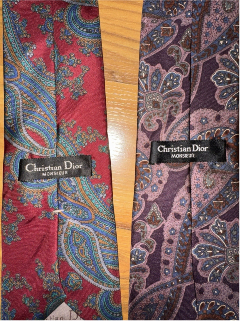 Vintage Christian Dior Silk Tie Bundle Paisley Italy Luxury Classic Designer Set - Picture 3 of 6